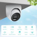 BESDER 8MP POE camera side angle showing lens and microphone