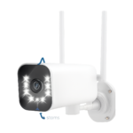 BESDER 8MP PTZ bullet IP camera white metal housing front view