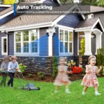 Close-up of BESDER security camera dual lenses and built-in microphone