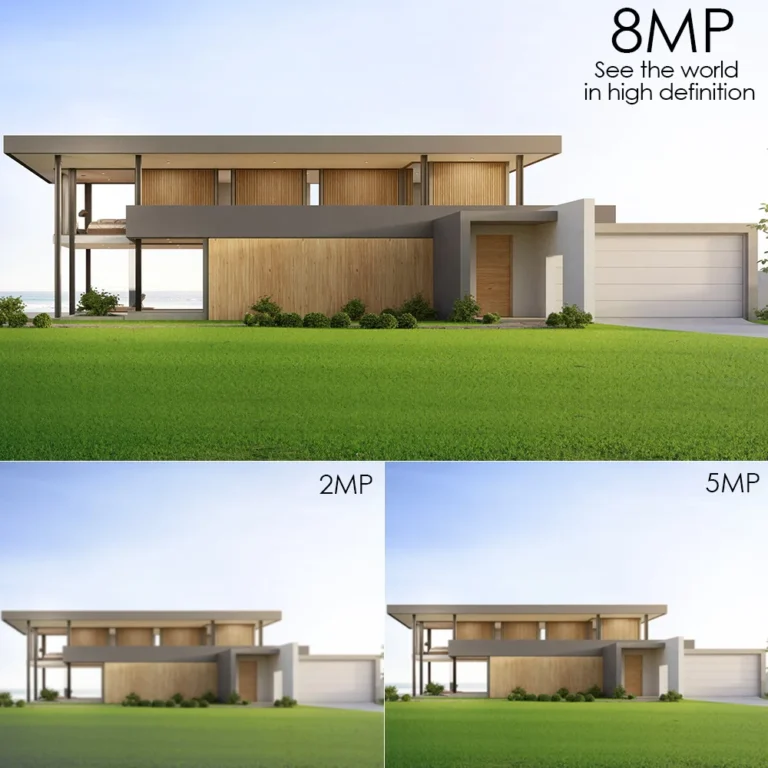 Close-up of BESDER 8MP 4K IP camera lens and IR LEDs