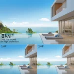 Side angle of BESDER 8MP IP bullet security camera in silver metal case