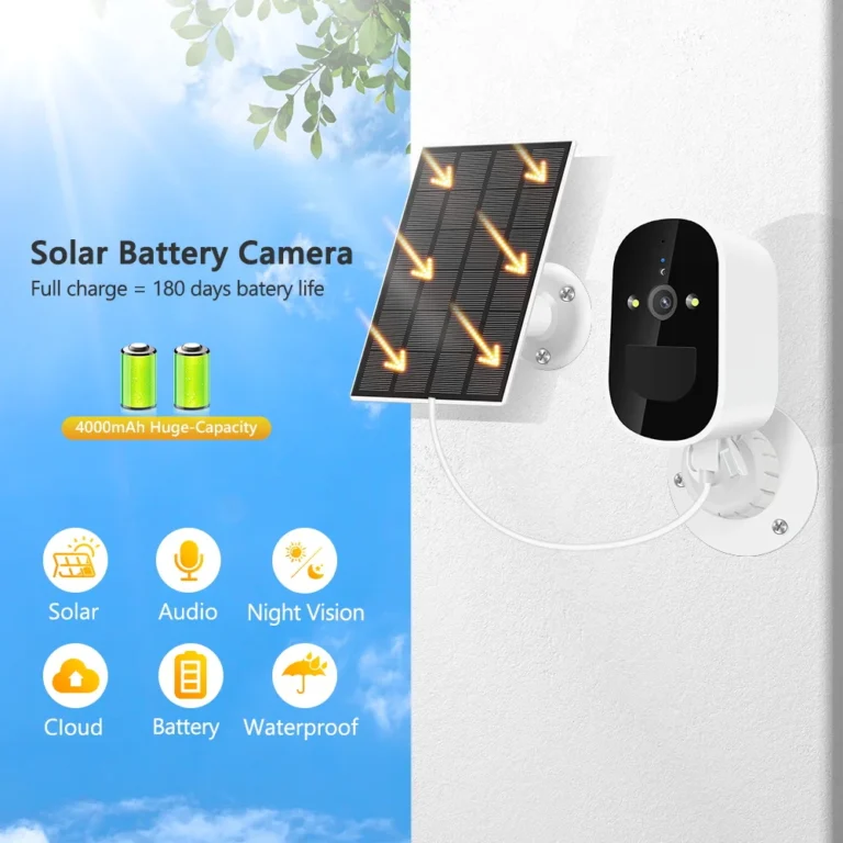BESDER solar powered 1080P HD wifi security camera side view