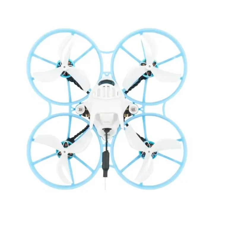 Close-up of Meteor75 Pro 1102 22000KV brushless motor and 45mm propellers