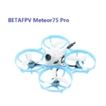 Meteor75 Pro drone with BT2.0 550mAh battery installed and flight controller visible
