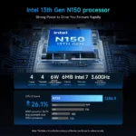 Side angle of BMAX B4 Ultra Mini PC showing ports