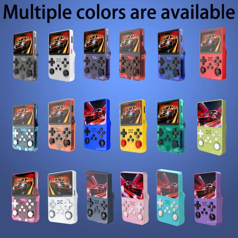 BOHOM ARKOS R36S handheld console angled view showing screen and buttons