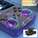 BOYHOM R36XX handheld console with nylon carry strap and Type-C charging port