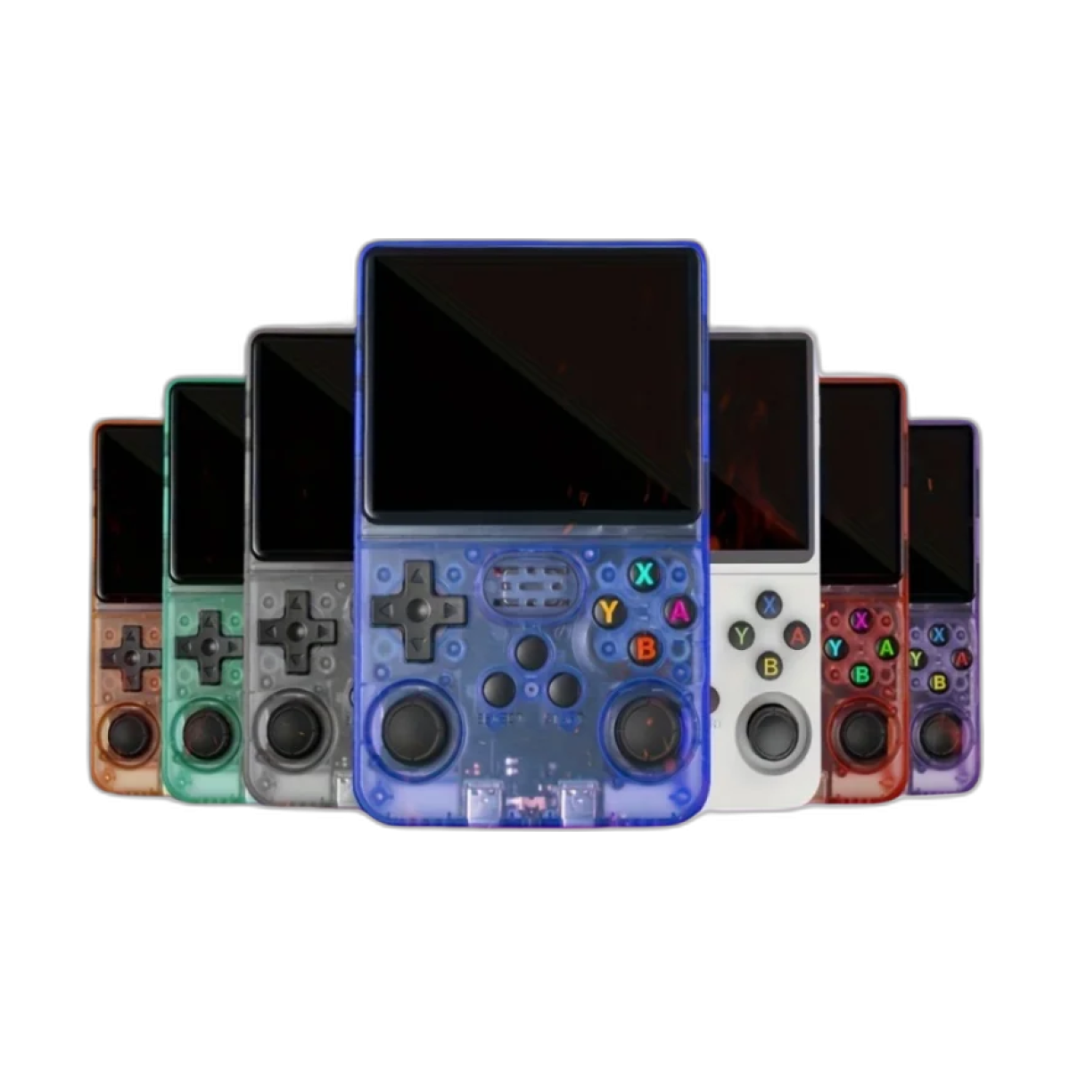 BOYHOM 64G 128G R36S Retro Handheld Game Console Linux System 3.5 Inch IPS Portable Pocket Player 64GB Video Gaming Kids Gifts-bg-clean BOYHOM R36S retro handheld game console front view