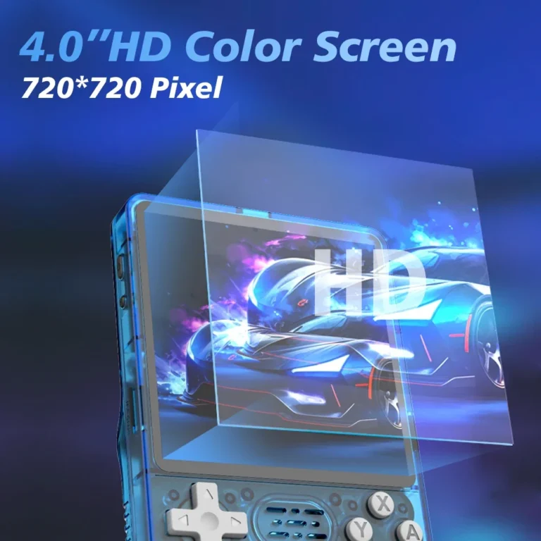 BOYHOM R36Plus retro console showing side profile and Type-C charging port