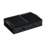 Compact aluminum alloy Qotom mini PC side view