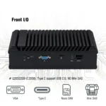Side view of Q20300G9 barebone mini PC aluminum chassis