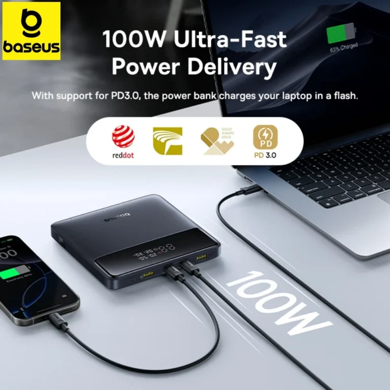 Baseus power bank digital display and ports