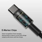 Baseus 100W USB-C cable compatible with iPhone 15 and laptops