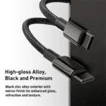 Baseus fast charge Type C cable in blue color braided design