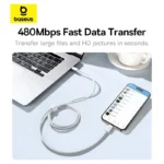 Durable nylon braided Baseus USB-C fast charging cable