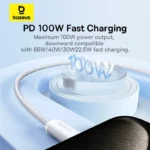 Baseus 1m and 2m USB-C cable options for fast charging