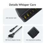 Top view of Baseus 120W GaN charger with USB C and USB A ports