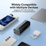 Baseus power bank digital display showing battery level and charging status