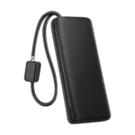Baseus 145W 25000mAh power bank with built-in USB-C cables front view