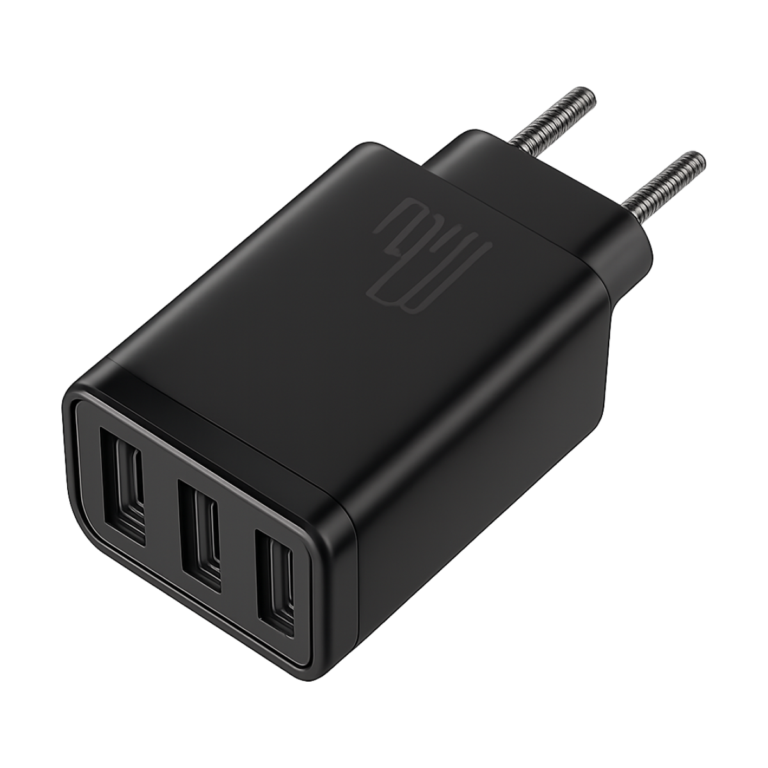 Baseus 17W 3-port USB travel charger front view