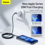 Baseus 20W PD USB-C Fast Charging Cable for iPhone iPad - Image 2