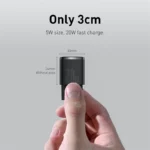 Compact design of Baseus 20W USB-C fast charger