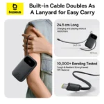 Baseus 20000mAh power bank showcasing USB-A and USB-C ports