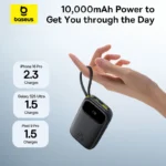 Compact Baseus power bank with cables extended for charging