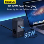 Baseus 35W fast charger digital screen and power strip combo