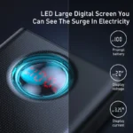 Side view of Baseus 65W power bank with built-in cables