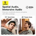 Baseus Bowie M2s Pro wireless earbuds displayed with charging case open