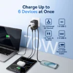 Retractable braided cable integrated in Baseus universal charger