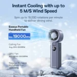 Baseus Mini Foldable Fan 5 Speed 4000mAh Portable Handheld Fan - Image 2