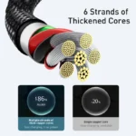 Baseus fast charging Type-C cable plugged into MacBook and iPhone