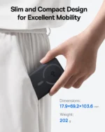 Baseus Qi2 Magnetic Power Bank showing USB-C ports