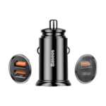 Baseus 30W dual port USB car charger black design
