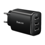 Baseus 3-port USB fast charger adapter front view