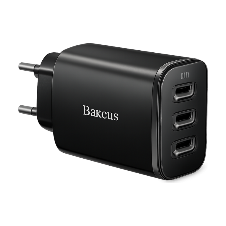 Baseus 3-port USB fast charger adapter front view