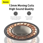 Pink Baseus W04 Bluetooth 5.0 wireless earphones close-up