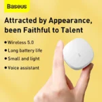 Baseus WM01 earbuds in black and white color options with charging case