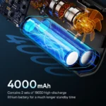 Baseus tire inflator digital screen displaying pressure reading