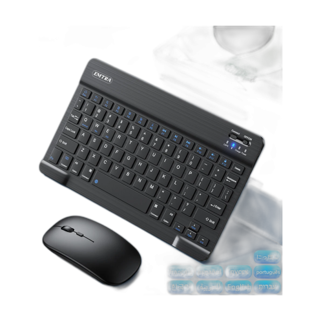 Bluetooth wireless keyboard and mouse combo for iPad, Android, and Windows devices
