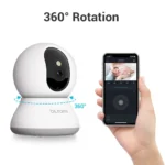 Blurams security camera with 360 degree pan view illustration
