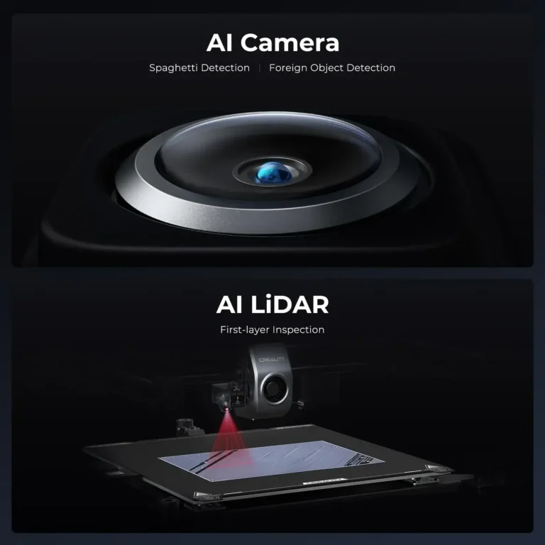 Side angle of CREALITY K1 Max 3D printer showing auto leveling
