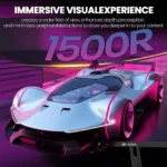 Back of CRUA 30 inch curved gaming monitor with ports