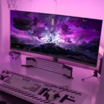 CRUA 30 inch monitor tilted for ergonomic viewing