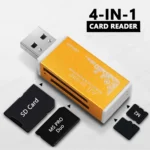 4-port USB 2.0 memory card reader adapter front view