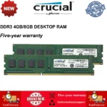 Crucial DDR3 4GB 8GB 1333MHz 1600MHz desktop RAM module front view