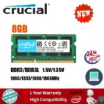 Crucial DDR3 DDR3L 4GB 8GB Laptop RAM 1600MHz SODIMM module front view