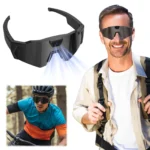 Side view of cycling smart sunglasses showing ABS frame and nose pads